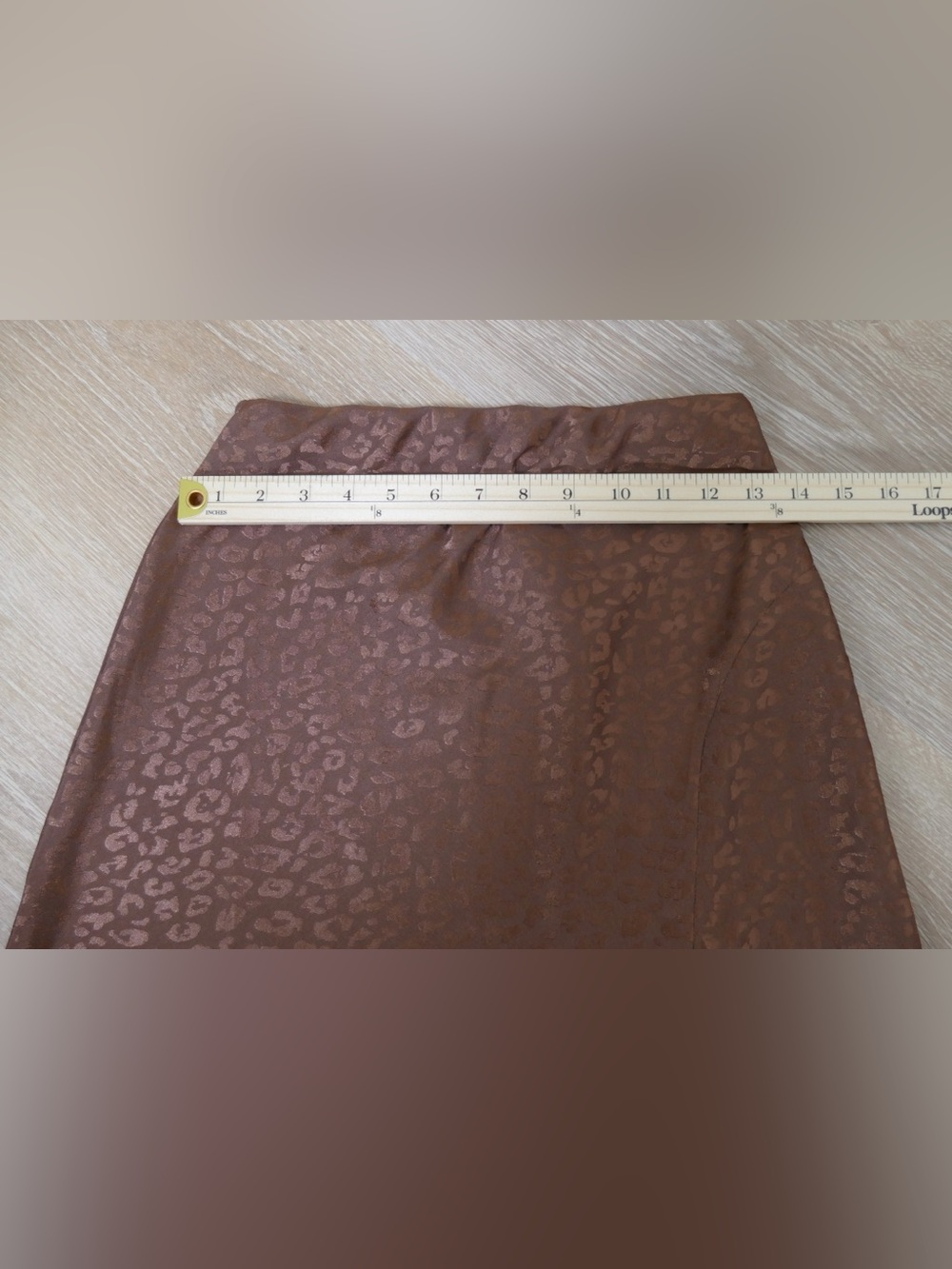Francesca's Collections Brown Satin Leopard Midi Skirt - Picture 6 of 10